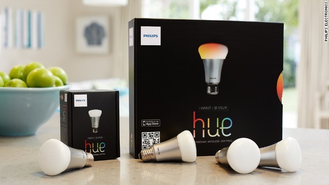 Hue offers a variety of colorful options. Among them: users can turn their wireless lights on and off remotely when away from home, or set their lights to come on at a set time and avoid coming home to a dark house.