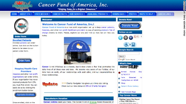 No. 2: Cancer Fund of America: CFA raises millions yearly and sends 82% to its for-profit fund-raisers. Over the past decade, fund-raisers have collected $98 million in donations. Patients have gotten less than $1 million in direct cash aid over those 10 years, IRS records show. The group's founder said, "We can only help others with the funds we net whether it be 90 or 20%."