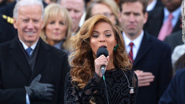 Beyoncé wows the nation with <a href='http://www.cnn.com/video/#/video/politics/2013/01/21/inaug2013-sot-beyonce-national-anthem.cnn '>a rendition</a> on Inauguration Day in January. The singer later told reporters "<a href='http://www.cnn.com/2013/01/31/showbiz/beyonce-super-bowl'>she decided to sing along with my prerecorded track</a>," a decision she made in part because she didn't have time to rehearse with the U.S. Marine Band and had had "no proper sound check." But she wowed any doubters in her rehearsals and halftime show at the Super Bowl in February.