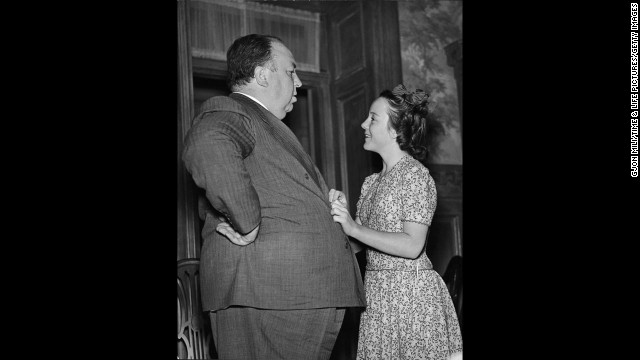 Alfred Hitchcock and daughter Patricia, 1942.