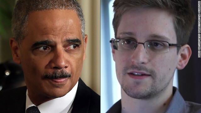 U.S. Attorney General Eric Holder, left, says leaks by Edward Snowden damaged national security. Dean Obeidallah says 