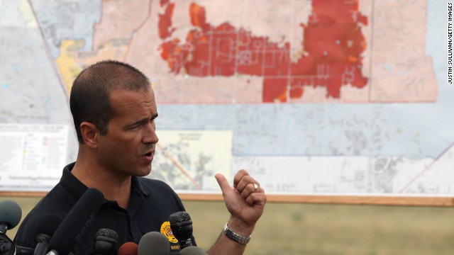 El Paso County Sheriff Terry Maketa speaks during a press conference about the Black Forest fire on June 14 in Colorado Springs. County spokesman Dave Rose told CNN it appeared to be the most destructive in the history of Colorado.