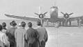 File picture showing passengers about to board an Air France plane at Le Bourget, airport, North of Paris in 1946.