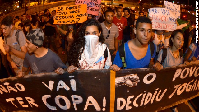 Last June, people took to the streets in Belo Horizonte in the state of Minas Gerais to protest against the costs of hosting the World Cup.