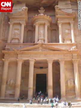 The ancient city of <a href='http://ireport.cnn.com/docs/DOC-946215'>Petra</a>, carved into sandstone cliffs in the first few centuries, famously served as the setting for several scenes in "Indiana Jones and the Last Crusade." 