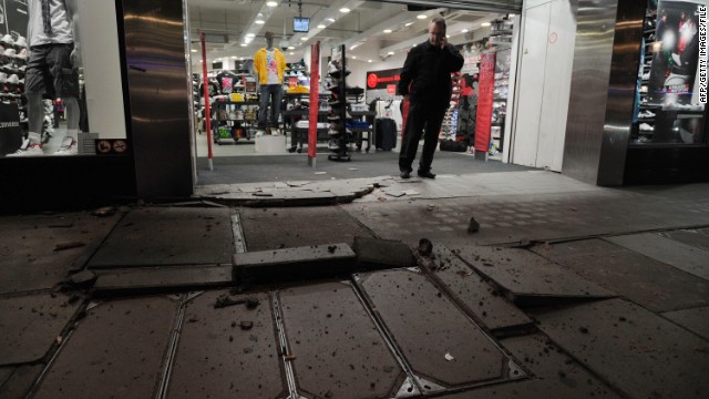 An electrical fault caused a blast and damage outside a Foot Locker store in London in April 2010. No injuries were reported.