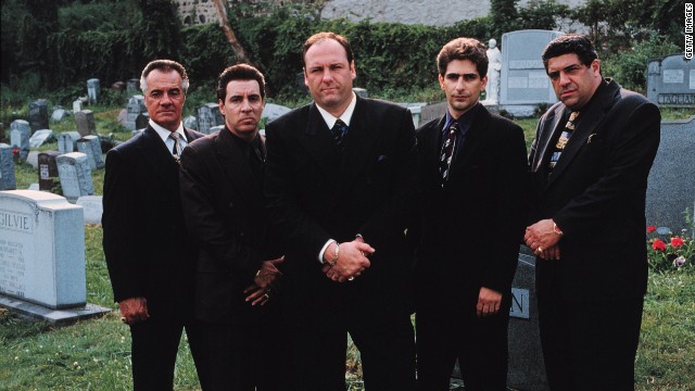 The cast of "The Sopranos," from left, Tony Sirico, Steve Van Zandt, James Gandolfini, Michael Imperioli and Vincent Pastore.