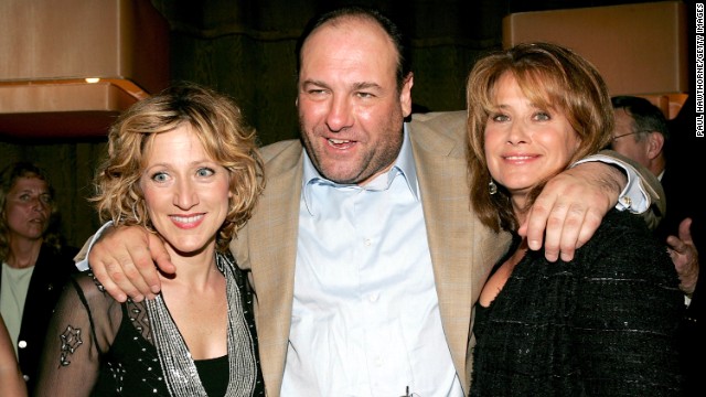 Gandolfini with Edie Falco, left, and Lorraine Bracco at the DVD launch party for "The Sopranos: The Complete Fifth Season" in 2005 in New York.