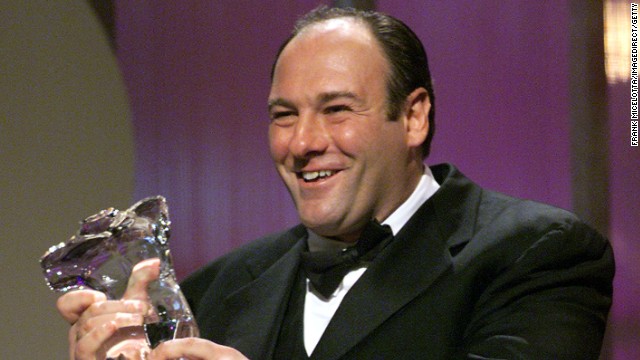 Gandolfini accepts the Television Drama Award at the GQ Men of the Year Awards in 2000.