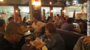 Customers at Greap Leap microbrewery on Xinzhong Street in Beijing. 