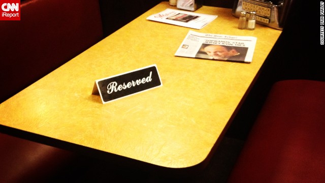 Farley pointed out that, as of Wednesday night, "Ice cream eaters can sit anywhere but the booth that Tony Soprano sat in during the very last episode. A reserved sign sits on the table alongside a newspaper dedicated to Gandolfini."