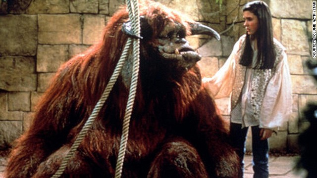 When teenage babysitter Sarah is transported to Labyrinth's strange maze-world (populated by Jim Henson's puppet creations), she is helped by kind-hearted hairy beast <strong>Ludo</strong>, who sees her through the quest to recover her baby brother. The cumbersome puppet was operated by puppeteers underneath the monster suit, who could watch events unfolding on a TV screen inside Ludo's stomach. 