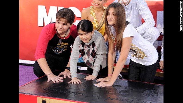 Prince, Blanket and Paris at Grauman's Chinese Theatre in 2012.