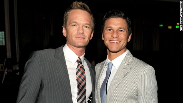 "How I Met Your Mother" star Neil Patrick Harris, left, and David Burtka announced their engagement in 2011. The couple are parents of twins, Gideon Scott and Harper Grace.