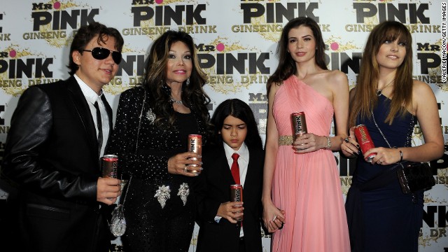 Prince, LaToya, Blanket, Monica Gabor and Paris attend a party for Mr. Pink drinks in 2012.