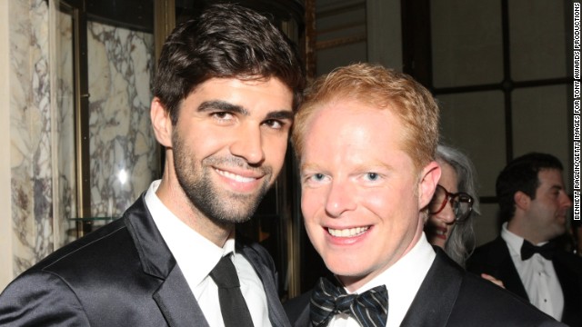 Attorney Justin Mikita, left, and "Modern Family" star Jesse Tyler Ferguson announced their engagement in 2012 via their website <a href='http://tietheknot.org/' target='_blank'>tietheknot.org</a>, and then they married in July. Their foundation sells ties with the proceeds going to organizations that support same-sex marriage. The pair have been outspoken <a href='http://www.cnn.com/2012/11/15/showbiz/celebrity-news-gossip/jesse-tyler-ferguson-tie-knot/index.html' target='_blank'>about their advocacy. </a>