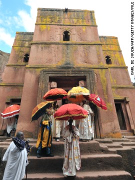 The Church of St. George is perhaps the most famous of Lalibela's 11 churches. Builders would have had to have started carving at the top working their way down.