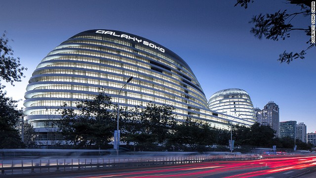 Galaxy SOHO, designed by Pritzker Prize winning architect Zaha Hadid for Zhang' SOHO China, was built in 2012 on a 50,000 square meter plot in central Beijing. It was Hadid's first building in Beijing. 