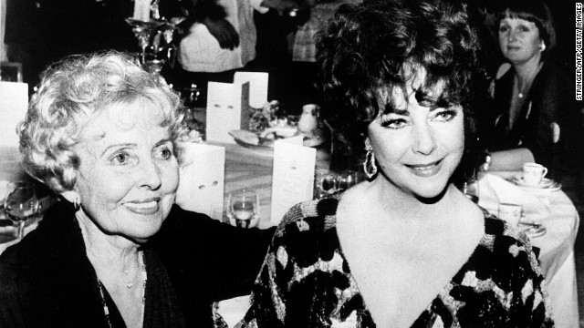 Actress Elizabeth Taylor is seen with her mother, Sara Taylor, at the Savoy Hotel in 1982. Sara, a former stage actress herself, is often credited as the driving force behind Elizabeth's early career; she's also been criticized for being jealous of her daughter's silver screen success. "We're very much alike. We both had horrible childhoods. Well, working at the age of 9 is not a childhood," <a href='http://transcripts.cnn.com/TRANSCRIPTS/0605/30/lkl.01.html' target='_blank'>Elizabeth told CNN's Larry King</a> of her friendship with Michael Jackson in 2006.