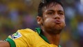 Neymar of Brazil celebrates scoring the opening goal during the FIFA Confederations Cup Brazil 2013 Group A match between Brazil and Mexico at Castelao on June 19, 2013 in Fortaleza, Brazil.