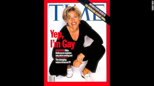 Some television networks pulled Ellen DeGeneres' show after Time released its April 17, 1997, cover revealing her sexual orientation.