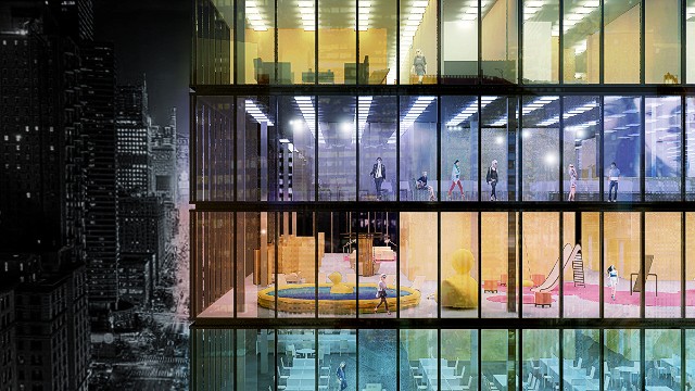 Copenhagen-based architecture firm Pink Cloud is looking into converting empty office space in New York City into pop-up hotels. The entire contents of the hotel could fit in 36 flat pack modules, which could in turn be transported on a single lorry. 