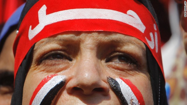 An Egyptian protester chants slogans during the June 30 rally.