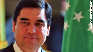 Turkmen President Gurbanguly Berdymukhamedov at a news conference in 2012.