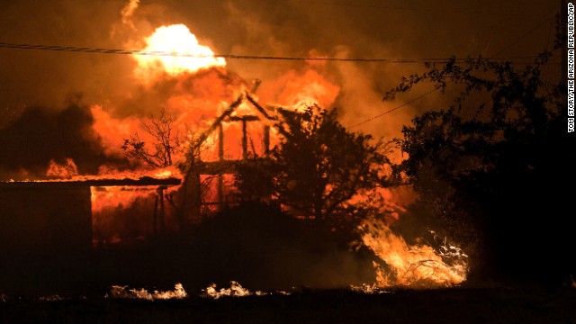 A home burns in Yarnell, Arizona, on Sunday, June 30.