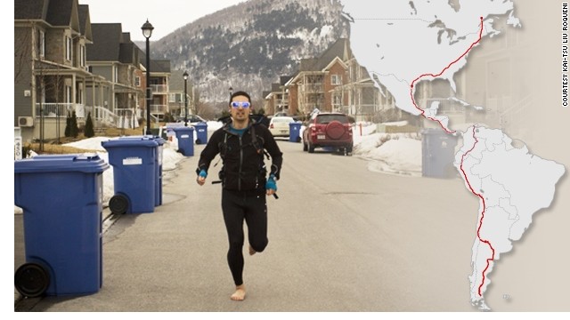 De Canadá a Tierra del Fuego corriendo descalzo, el reto de un 'chexican'