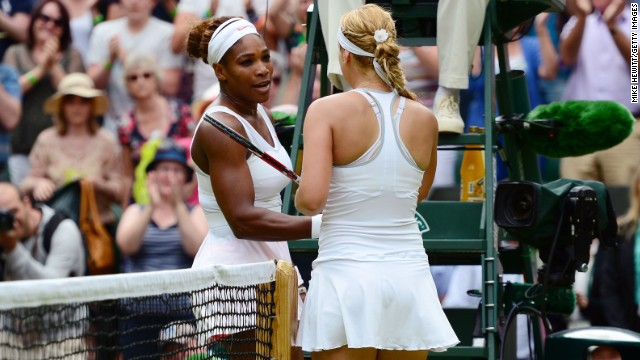 Williams congratulated her opponent following the contest and told reporters:"I didn't play the big points good enough. I had a little hesitation. That explains it."