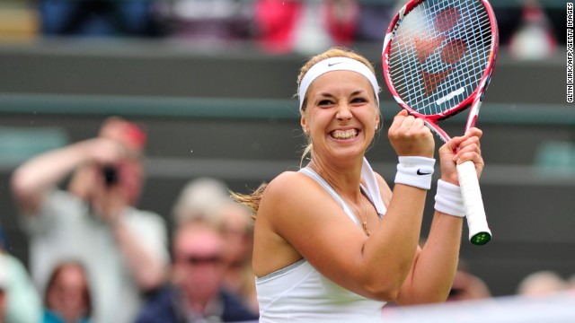 On a roll: Lisicki celebrates reaching the Wimbledon semi-finals