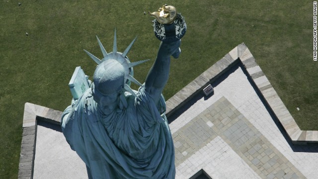 The Statue of Liberty from above in 2007.