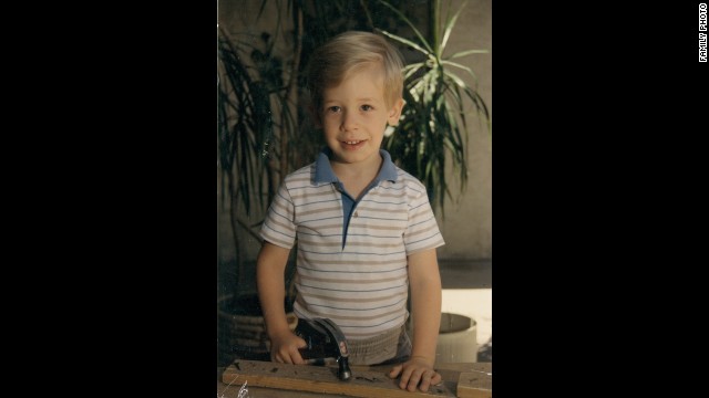 Daniel at age 5. His family said that as a child, he was always interested in music and loved the piano. At age 12, he wrote his first song on the guitar.