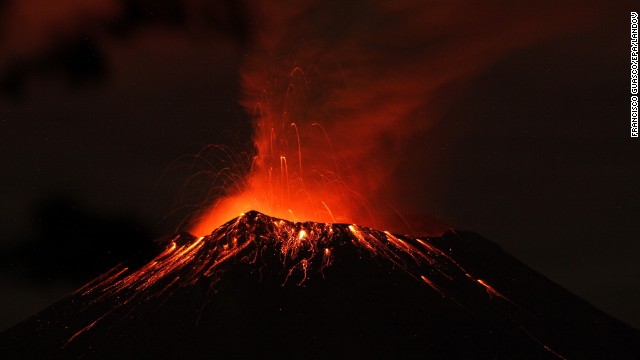 Popocatepetl volcano, seen from Xalitzintla village, Mexico, was active on Thursday. 