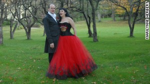 The author and her husband Douglas, minutes after their wedding