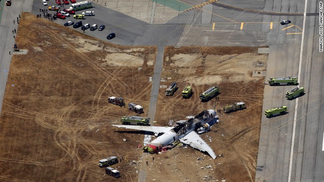 An aerial photo of the scene on July 6 shows the extent of the plane's damage.