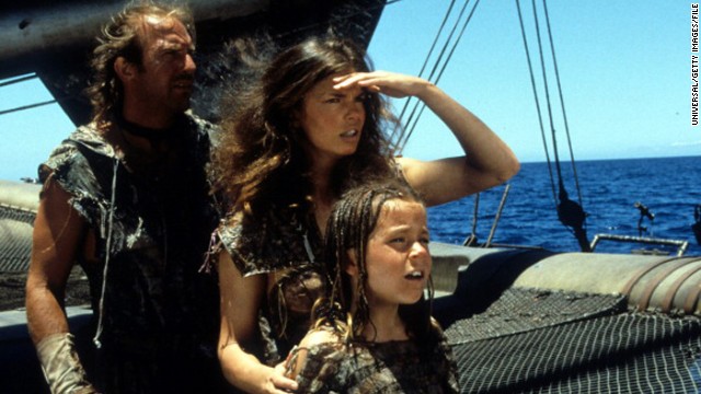 <strong>"Waterworld" (1995):</strong> Kevin Costner got a lot of flak for this film, in its day the most costly of all time. Nicknamed "Kevin's Gate," the film got more attention for its budget than its action -- which, finally, wasn't bad. It even did decently at the box office. But try telling that to people now. Jeanne Tripplehorn, center, and Tina Majorino co-starred with Costner.