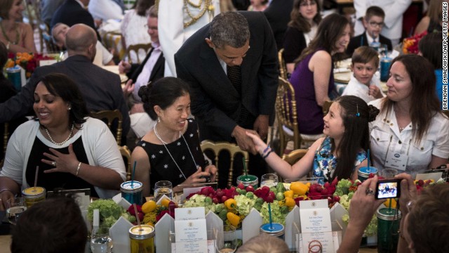 President crashes kids' 'state dinner'