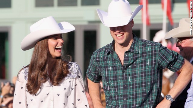 The newly married royal couple enjoyed their first joint overseas tour in July 2011. Here the pair watch a rodeo demonstration at a government reception in Calgary, Alberta. 