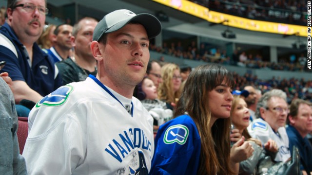 Monteith and Michele attend the NHL Stanley Cup playoffs in Vancouver, British Columbia, on May 3.