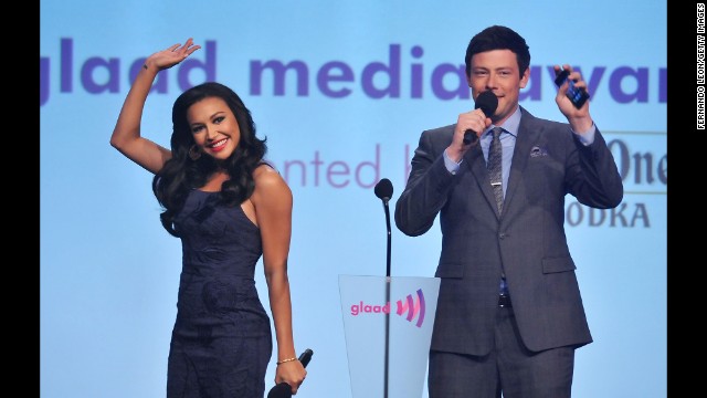 Naya Rivera and Monteith appear at the GLAAD Awards on March 24, 2012, in New York. 