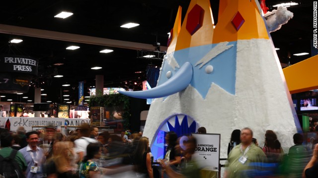 The "Adventure Time" booth at Comic-Con International towers over crowds of guests on July 18.