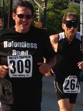 McDonald, left, has since competed in a variety of events, including 5K and 10K runs, a half-marathon, a duathlon and a sprint triathlon. 