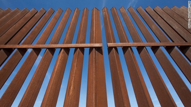 Part of the border fence in south Texas is made from 6-by-6-inch iron bars. 