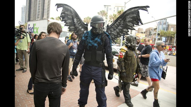 Attendee Connor Sullivan, an artist and prop builder, dressed as a character inspired by the "My Little Pony" franchise during Comic-Con on Friday, July 19. 