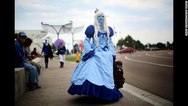  Amanda King wears an Ice Queen costume on July 19.