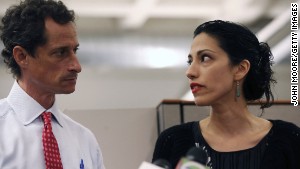 Huma Abedin, wife of Anthony Weiner, speaks during a press conference on July 23, 2013, in New York City. 