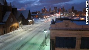 A snowy evening in Detroit