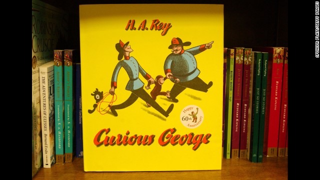 Curious George: The monkey protagonist of a children's book series by the same name. The franchise has expanded to television and the big screen. 